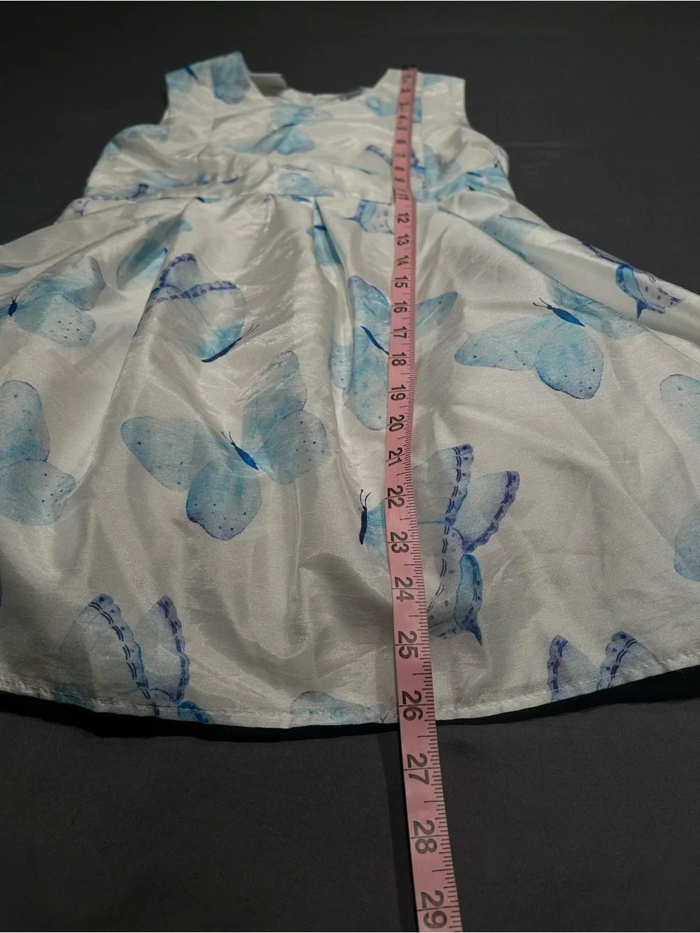Samara White & Blue Butterfly Print Party Dress